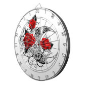 赤いバラのメカニカルクレセント ダーツボード (正面右)