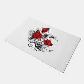 赤いバラのメカニカルクレセント ドアマット (アングル)