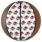 赤いバラのメカニカルクレセント バスケットボール (縦)