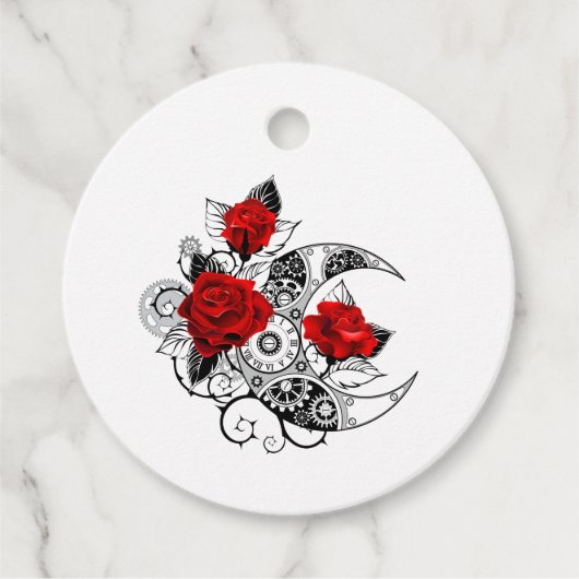 赤いバラのメカニカルクレセント フェイバータグ (正面)