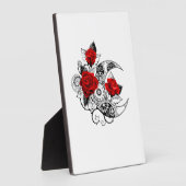 赤いバラのメカニカルクレセント フォトプラーク (側面)