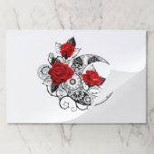 赤いバラのメカニカルクレセント ペーパーパッド (折り畳み)