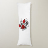 赤いバラのメカニカルクレセント ボディピロー (正面縦)