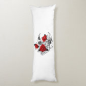 赤いバラのメカニカルクレセント ボディピロー (裏面 (縦))
