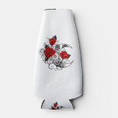 赤いバラのメカニカルクレセント ボトルクーラー (正面)