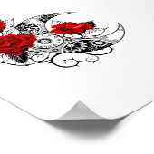 赤いバラのメカニカルクレセント ポスター (角)