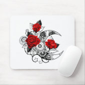 赤いバラのメカニカルクレセント マウスパッド (マウス)
