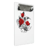 赤いバラのメカニカルクレセント ミニクリップボード (アングル)