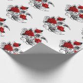 赤いバラのメカニカルクレセント ラッピングペーパー (角)