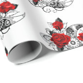 赤いバラのメカニカルクレセント ラッピングペーパー (ロールコーナー)