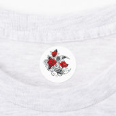 赤いバラのメカニカルクレセント ラベル (貼付)