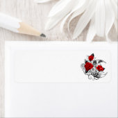 赤いバラのメカニカルクレセント ラベル (インサイチュ)