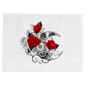 赤いバラのメカニカルクレセント ラージペーパーバッグ (裏面)