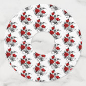 赤いバラのメカニカルクレセント ワイングラスタグ (裏面)