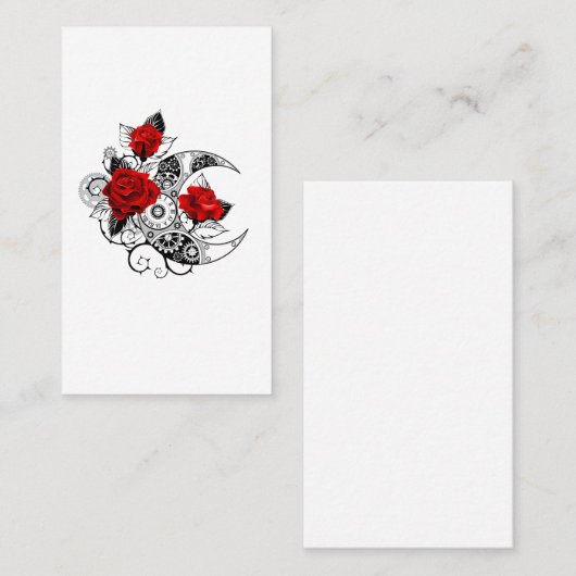 赤いバラのメカニカルクレセント 予約カード (正面/裏面)