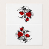 赤いバラのメカニカルクレセント 名刺 (外部フラット)