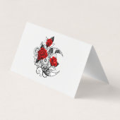 赤いバラのメカニカルクレセント 名刺 (裏面)