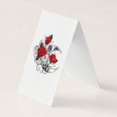 赤いバラのメカニカルクレセント 名刺 (正面)