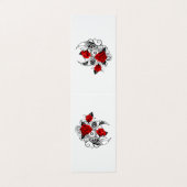 赤いバラのメカニカルクレセント 名刺 (外部フラット)