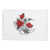 赤いバラのメカニカルクレセント 枕カバー (裏面)