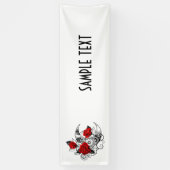 赤いバラのメカニカルクレセント 横断幕 (縦)