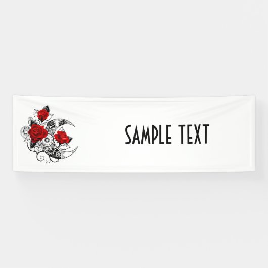 赤いバラのメカニカルクレセント 横断幕 (横)