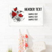 赤いバラのメカニカルクレセント 横断幕 (インサイチュ)