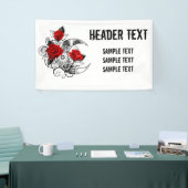 赤いバラのメカニカルクレセント 横断幕 (トレードショー)