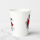 赤いバラのメカニカルクレセント 紙コップ (右)