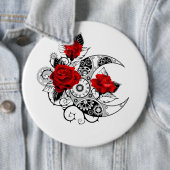 赤いバラのメカニカルクレセント 缶バッジ (インサイチュ)