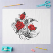 赤いバラのメカニカルクレセント 薄葉紙 (クラフト)