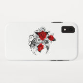 赤いバラのメカニカルクレセント Case-Mate iPhoneケース (裏面(横))