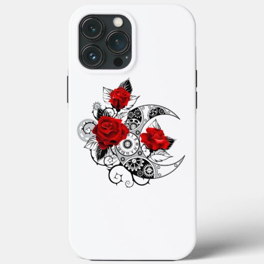 赤いバラのメカニカルクレセント Case-Mate iPhoneケース (裏面)