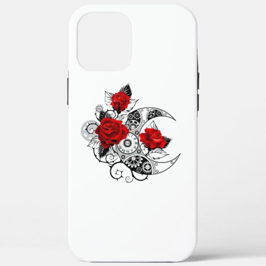 赤いバラのメカニカルクレセント Case-Mate iPhoneケース (裏面)