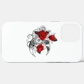 赤いバラのメカニカルクレセント Case-Mate iPhoneケース (裏面 (横))