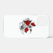 赤いバラのメカニカルクレセント Case-Mate iPhoneケース (裏面 (横))