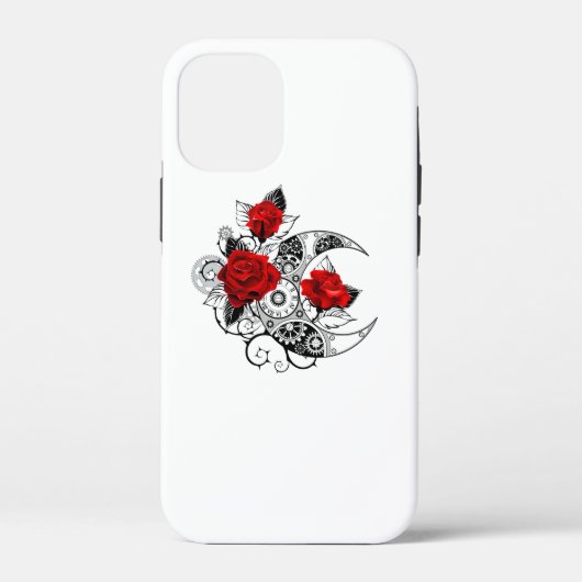赤いバラのメカニカルクレセント Case-Mate iPhoneケース (裏面)
