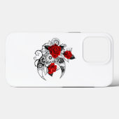 赤いバラのメカニカルクレセント Case-Mate iPhoneケース (裏面 (横))