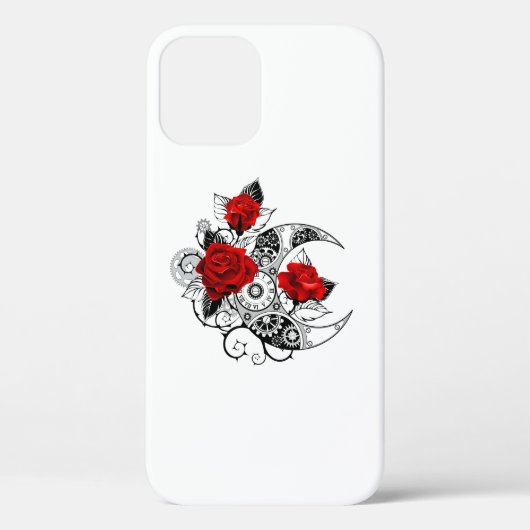 赤いバラのメカニカルクレセント Case-Mate iPhoneケース (裏面)