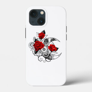 赤いバラのメカニカルクレセント iPhone 13 MINIケース