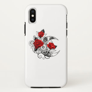赤いバラのメカニカルクレセント iPhone XSケース