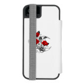 赤いバラのメカニカルクレセント INCIPIO iPhoneウォレットケース (フォリオ裏面)