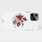 赤いバラのメカニカル・クレセント iPhoneケース (裏面横)