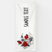 赤いバラのメカニック・クレセント 横断幕 (縦)