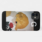 赤いバラのモノグラムの女性 Case-Mate iPhoneケース (裏面(横))