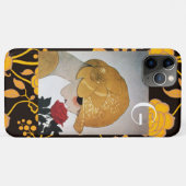 赤いバラのモノグラムの女性 Case-Mate iPhoneケース (裏面(横))