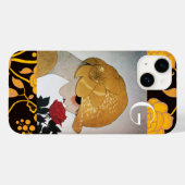 赤いバラのモノグラムの女性 Case-Mate iPhoneケース (裏面 (横))