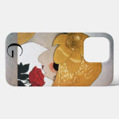 赤いバラのモノグラムの女性 Case-Mate iPhoneケース (裏面 (横))