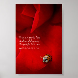 赤いバラのラディバグLadybug Hug Child's Poster ポスター