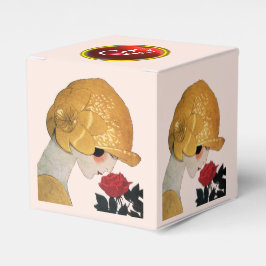 赤いバラのルビージェムストーンモノグラム、ピンクの女性 フェイバーボックス